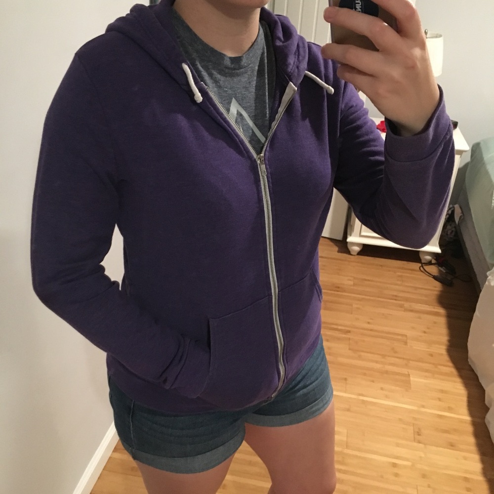 Forever 21 Purple Zip Up Jacket with Hood